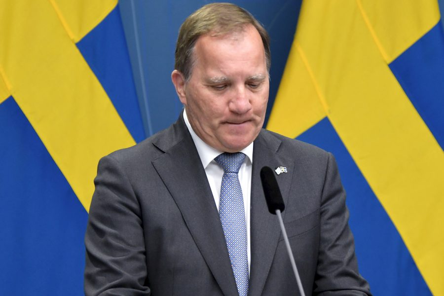 Statsminister Stefan Löfven (S) håller pressträff i Rosenbad, efter att ha förlorat misstroendeomröstningen i riksdagen.