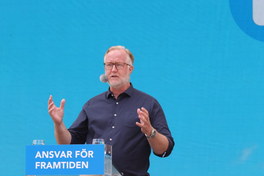 Liberalernas Johan Pehrson (L) under sitt tal i Almedalen.