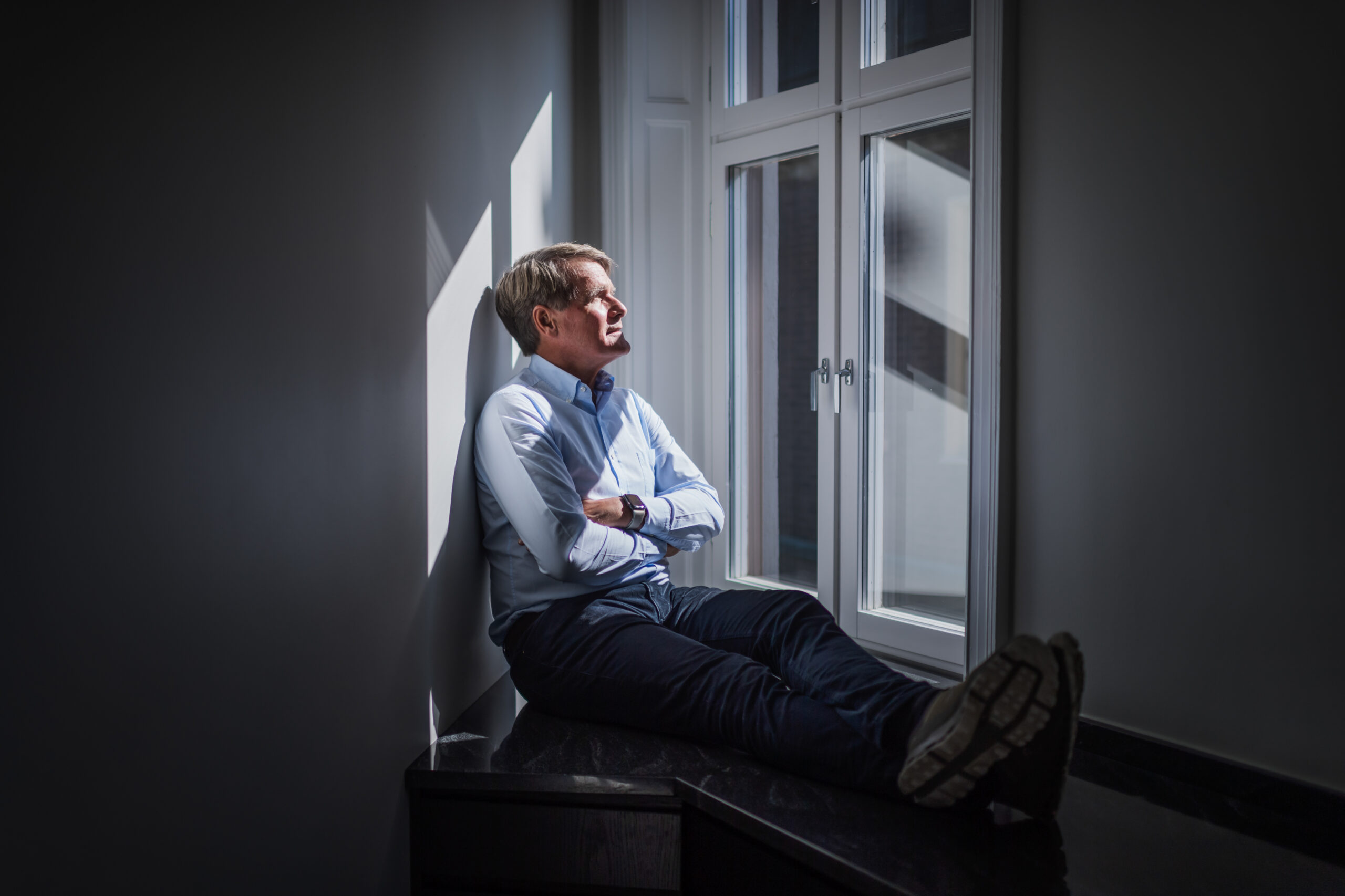 Christer Gardell, fotograferad på Cevians kontor vid Humlegården i Stockholm.