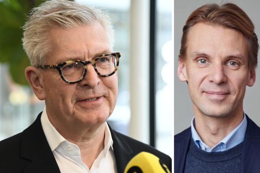 Ericssons VD Börje Ekholm, till vänster, och Investors VD Christian Cederholm, till höger.