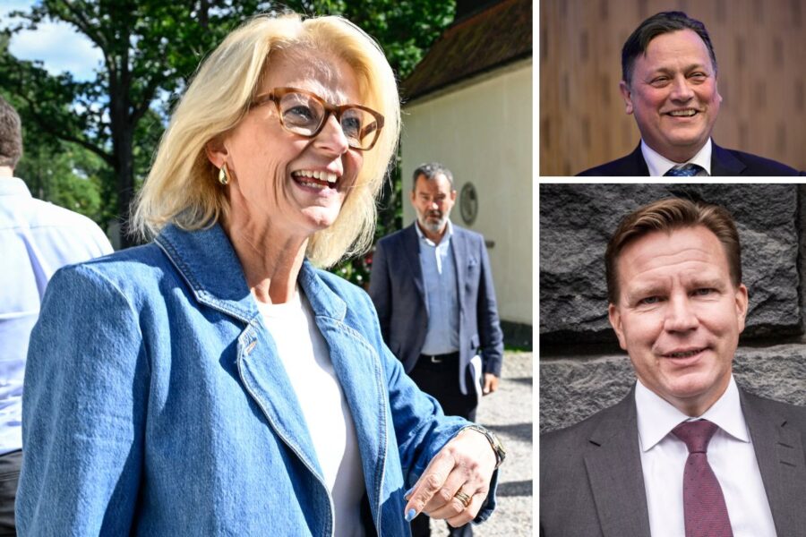 Sverige och finansminister Elisabeth Svantesson kan se fram emot en riktigt konkurrenskraftig tillväxt, tror Swedbank och SEB. Till höger: Chefsekonomerna Mattias Persson och Jens Magnusson.