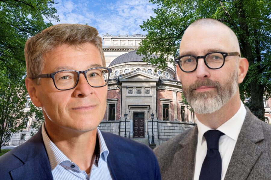 Universiteten om juriststudenter: ”Allt svårare att ta till sig stora textmängder” - Patrik Lindskoug, vicedekan vid Lunds universitet, och Joel Samuelsson, prodekan vid Uppsala universitet.