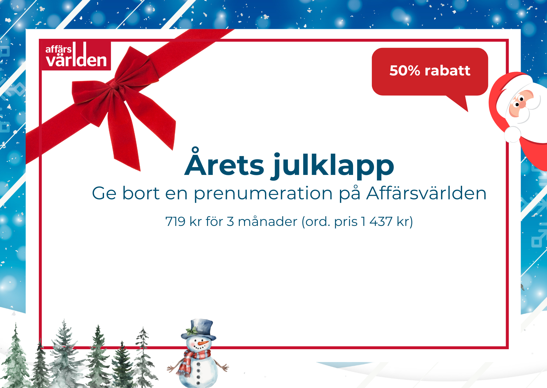 Ge bort en Afv-prenumeration i julklapp – 50% rabatt