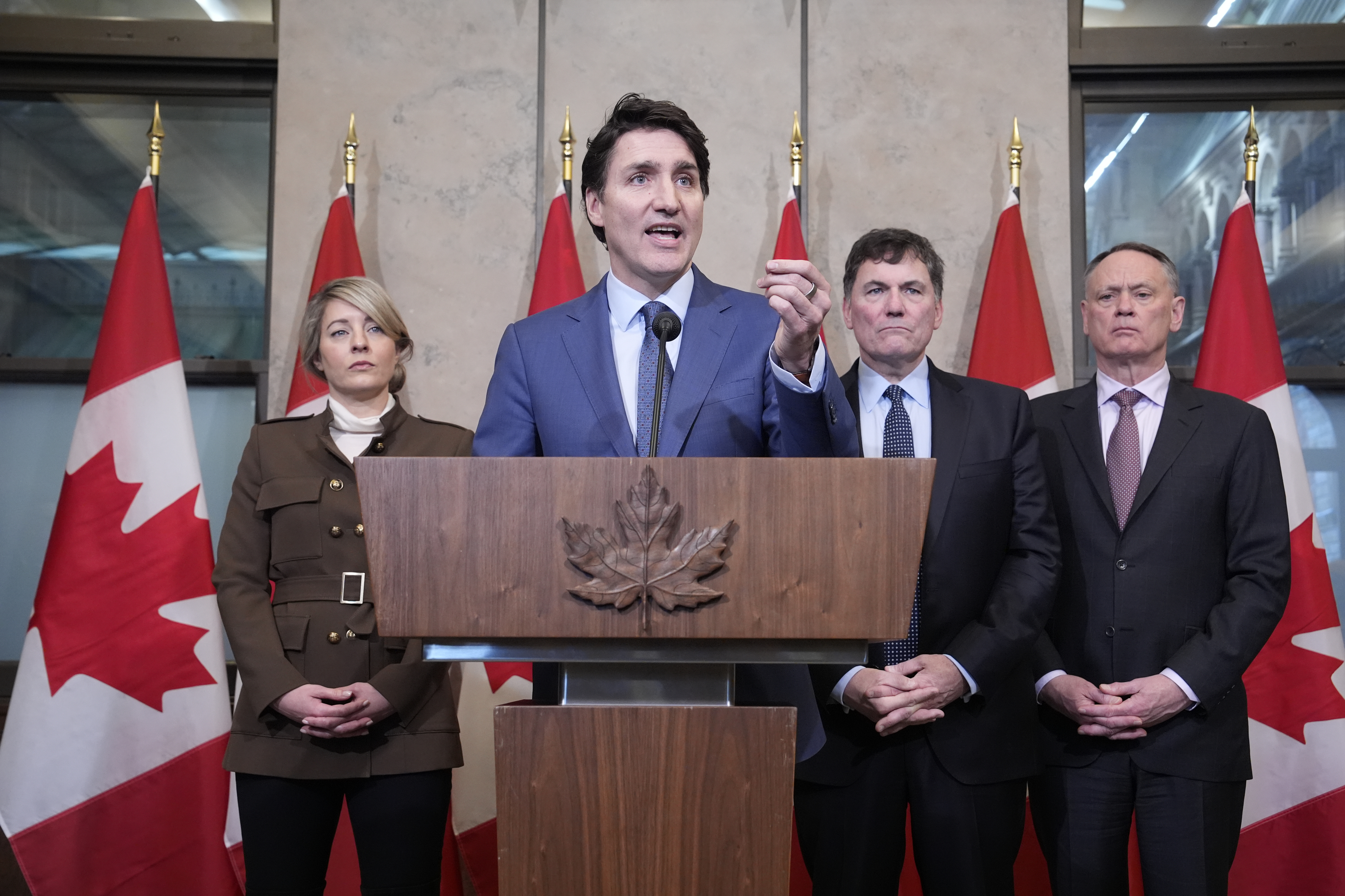 Trudeau: Trumps tullkrig syftar till att annektera Kanada